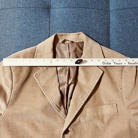 Vintage Eddie Bauer Corduroy Jacket Men Large Tan 3 Button Blazer Indie Boho - Picture 5 of 10